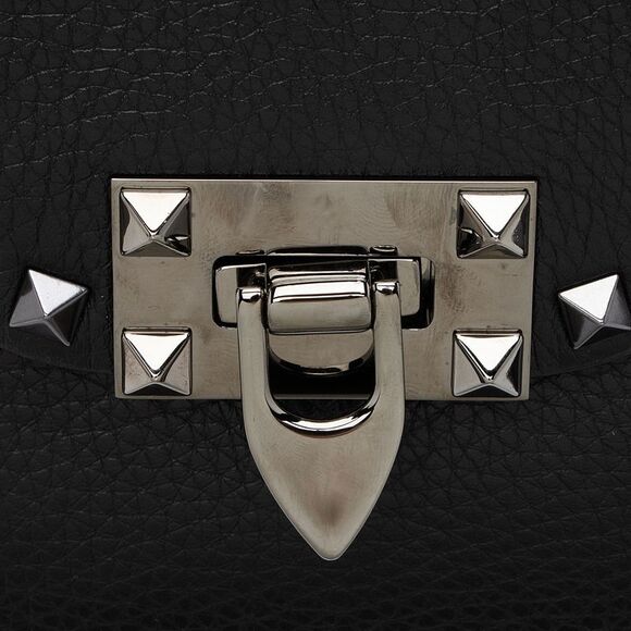 Valentino Grainy Calfskin Rockstud Flip Lock Flap Small Crossbody - Picture 9 of 12